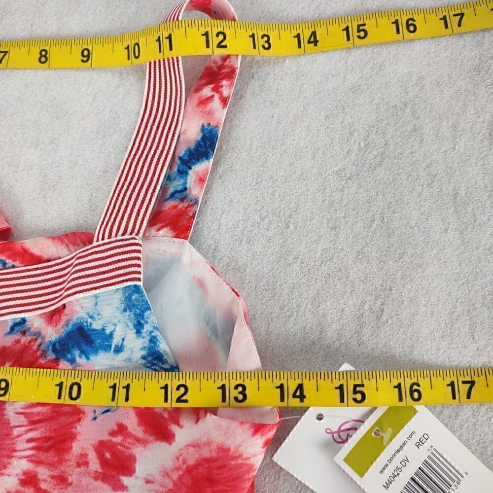 Bonnie Jean Red, White, Blue, Tie Dye Sunflower Dress Size 14 (NWT) - Picture 8 of 11